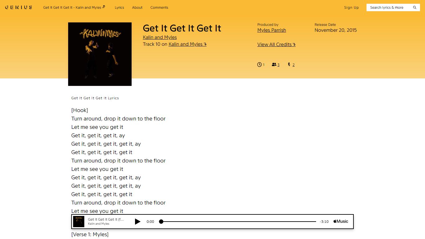 Kalin and Myles – Get It Get It Get It Lyrics | Genius Lyrics